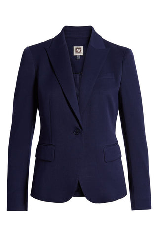 Anne Klein Womens One-Button Blazer Work Wear Business Blue Size 12