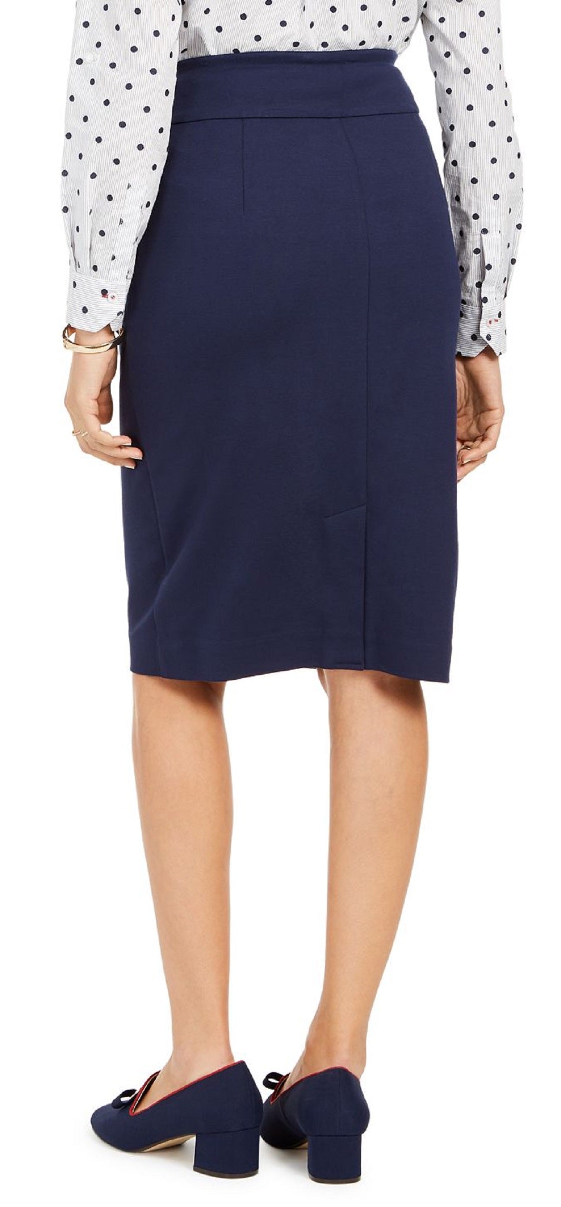 Charter Club Women's Ponte Tummy Control Pencil Skirt Blue Size 10 Petite