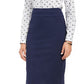 Charter Club Women's Ponte Tummy Control Pencil Skirt Blue Size 10 Petite