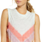 Free People Women's Chevron Tie Dye Ombre Love Tank Blue Size Medium