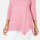 JM Collection Women's V Neck Handkerchief Hem Top Pink Size Medium