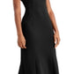 Calvin Klein Women's Off the Shoulder Gown Black Size 6