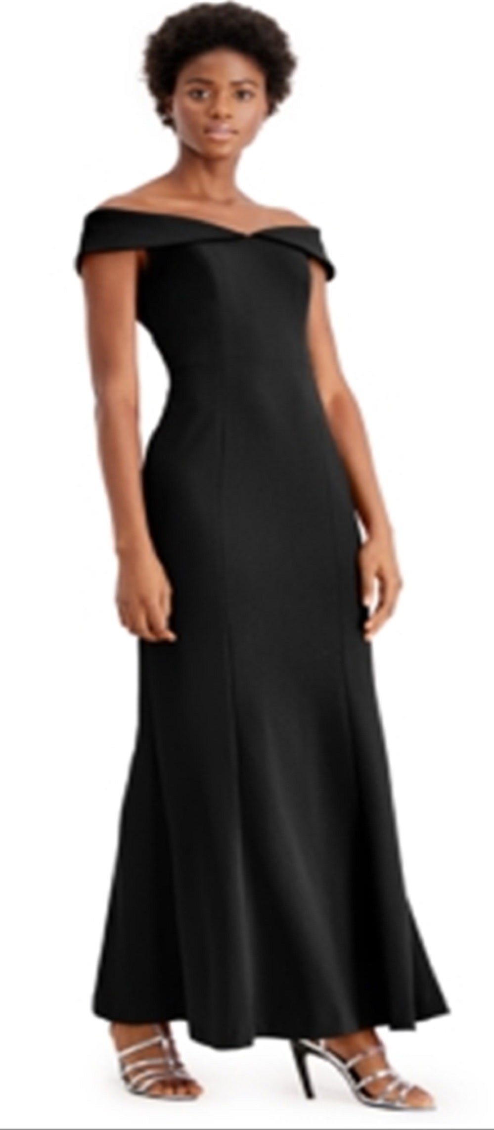 Calvin Klein Women's Off the Shoulder Gown Black Size 6