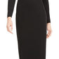 Calvin Klein Women's Long Sleeve Off Shoulder Maxi Sheath Evening Dress Black Size 12