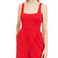 Calvin Klein Women's Sleeveless Square Neck Wide Leg Evening Jumpsuit Red Size 10