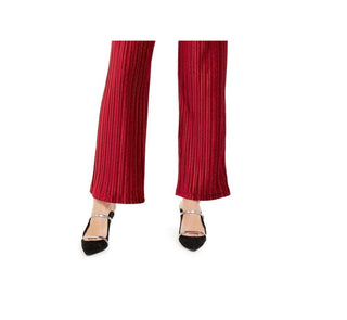 Alfani Women's Petite Knit Wide-Leg Pant  Malbec Red Size Petite S