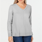 Karen Scott V-Neck Pullover Sweater Gray Size 2XL