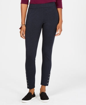 Style & Co Women's Snap-Hem Ponte-Knit Leggings Black Size Large