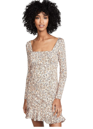 Free People Women's Boho Floral Casual Dress Brown Size 2