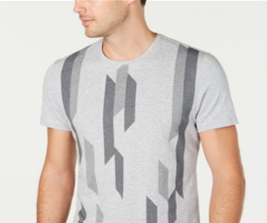 Alfani Men's Printed Short Sleeve T-Shirt Gray Size XX-Large