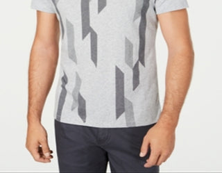 Alfani Men's Printed Short Sleeve T-Shirt Gray Size XX-Large
