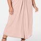 Love Squared Women's Sleeveless V Neck Maxi Fit Flare Formal Dress Pink Size 1X