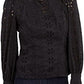 INC International Concepts Women's Cotton Eyelet Top Black Size L