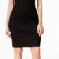 Calvin Klein Women's Split Neck Sheath Dress Black Size 4 Petite