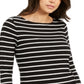 Charter Club Women's Striped Top Black Size Petite S
