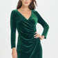Dkny Women's  Velvet Side Ruche Sheath Dress Green Size 10
