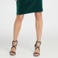 Dkny Women's  Velvet Side Ruche Sheath Dress Green Size 10