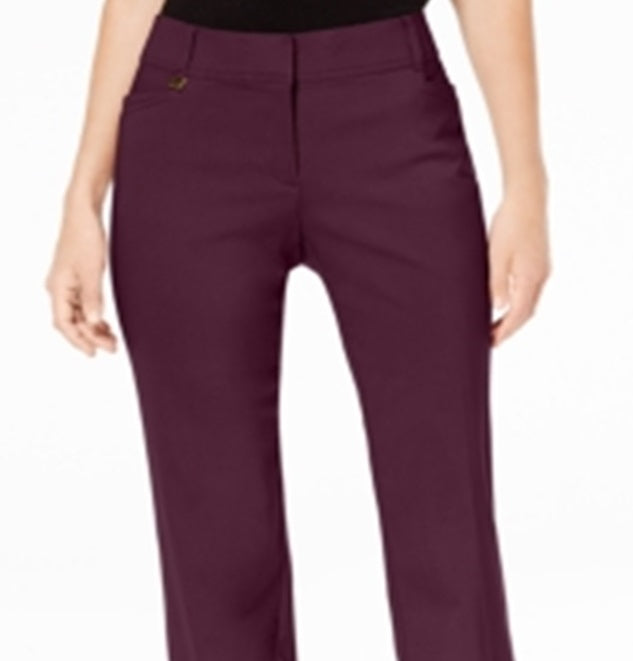 JM Collection Women's Short Tummy Control Curvy Fit Pants Red Size 24X4.5