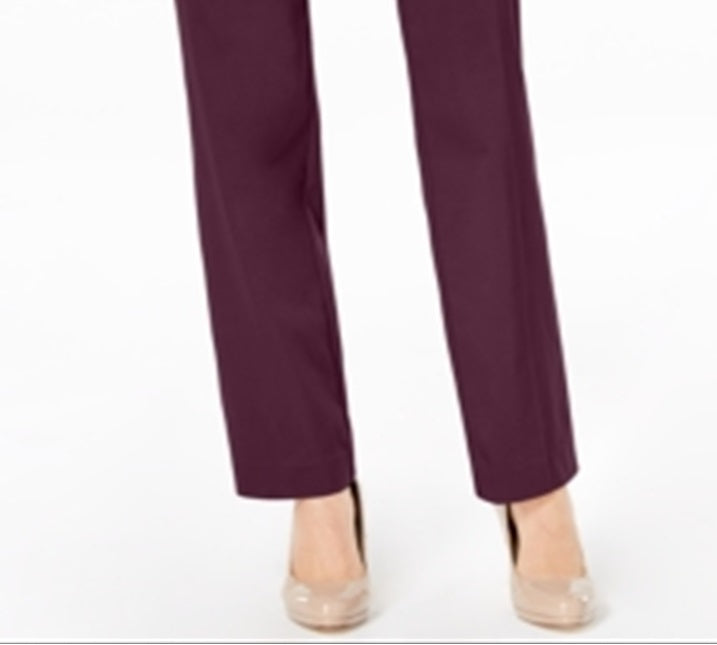 JM Collection Women's Short Tummy Control Curvy Fit Pants Red Size 24X4.5