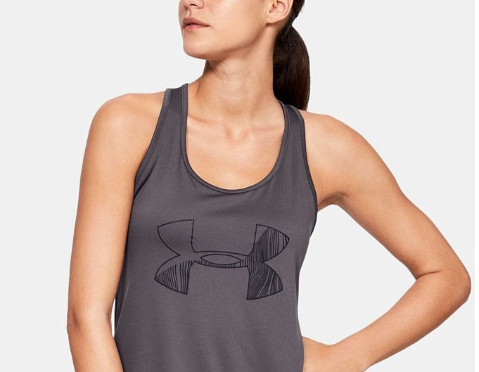 Under Armour Women's Tech Graphic Tank Top Gray Size Medium