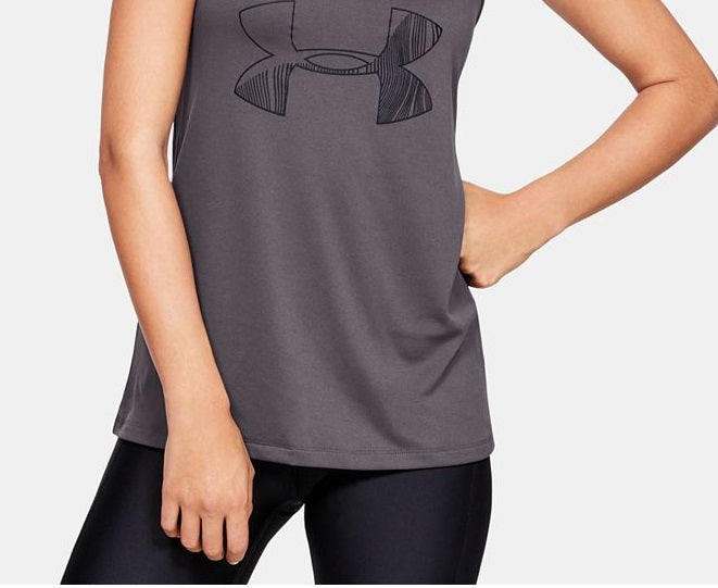 Under Armour Women's Tech Graphic Tank Top Gray Size Medium