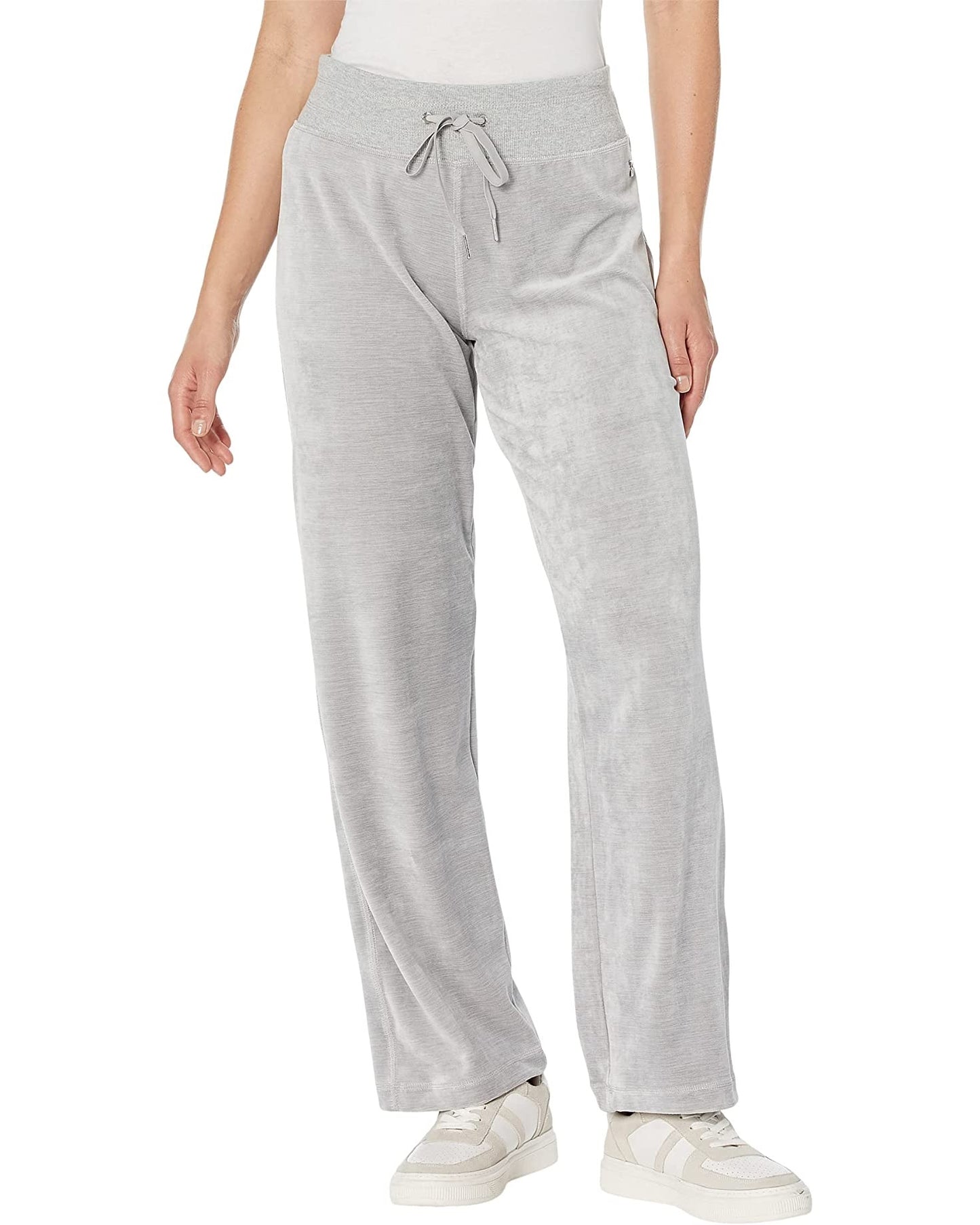 Calvin Klein Women's Velour Wide Leg Pants Gray Size XL