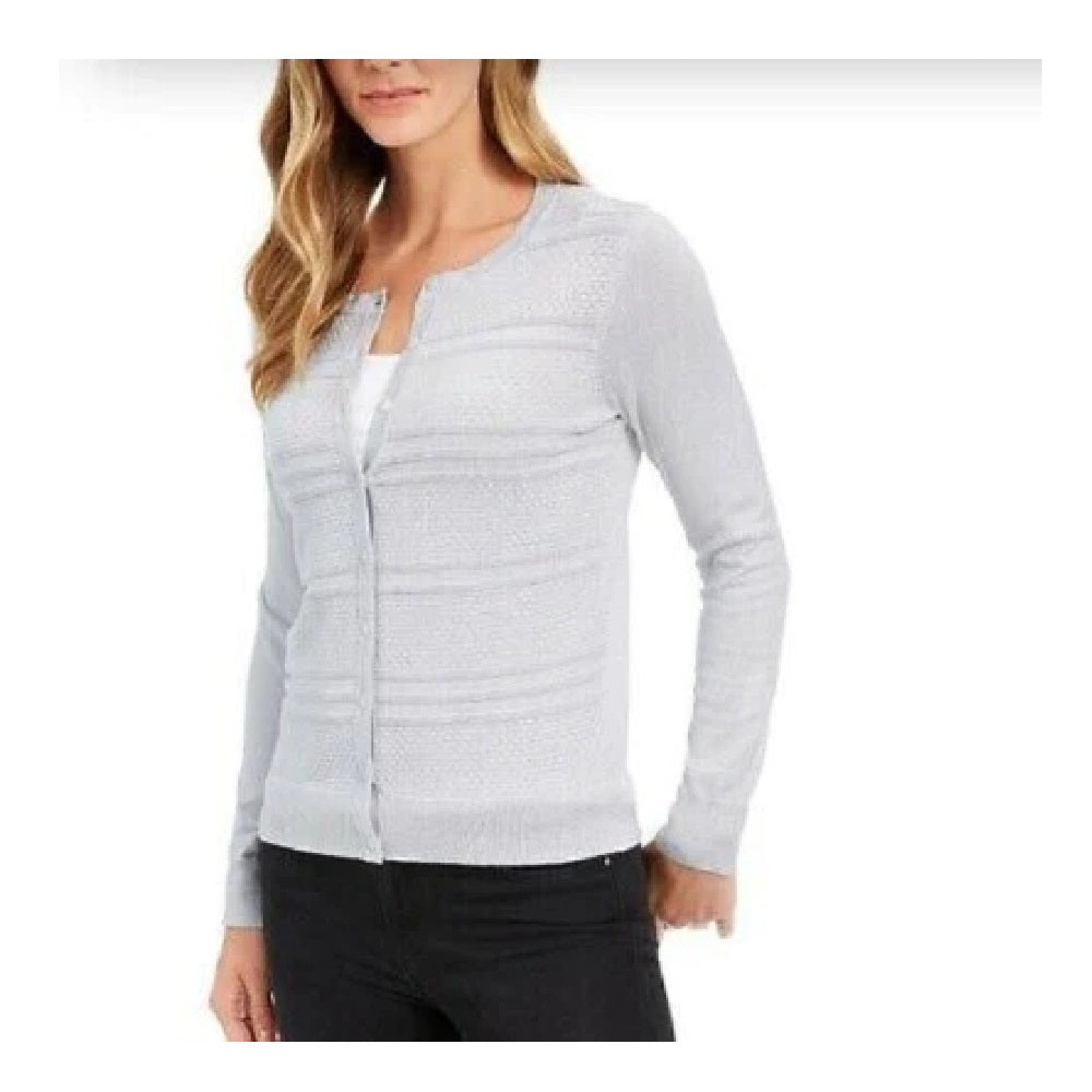Charter Club Women's Cardigan Sweater Gray Size 3X