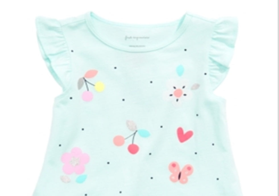 First Impressions Baby Girl's Flower Peplum Tunic Blue Size 24 Months