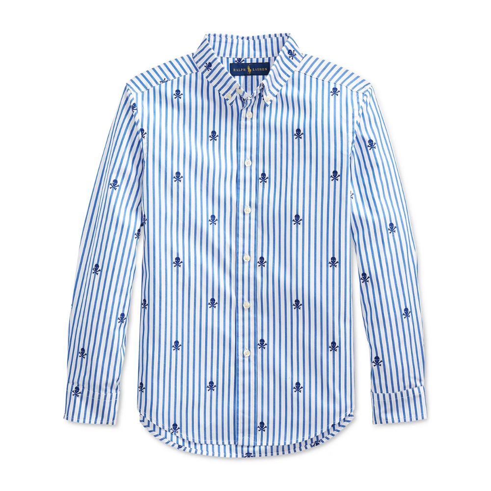 Polo Ralph Lauren Big Boys Skull Poplin Shirt Blue Size M