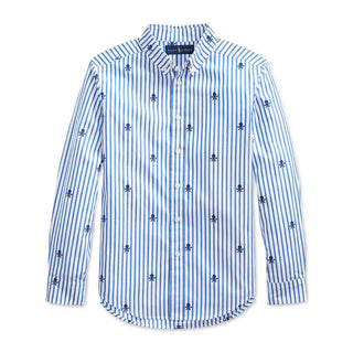 Polo Ralph Lauren Big Boys Skull Poplin Shirt Blue Size M