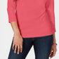 Karen Scott Women's Cotton Henley Top Orange Size X-Small