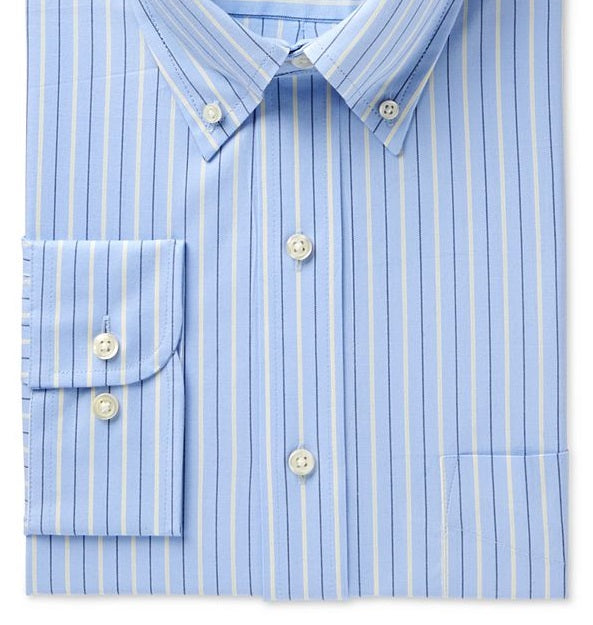 Club Room Men's Classic/Regular Fit Double Stripe Dress Shirt Blue Size 32-33