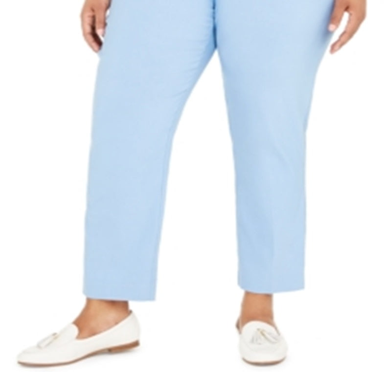 Alfred Dunner Women's  Plus Size Classic Allure Tummy Control Pull-on Pants Blue Size 16W