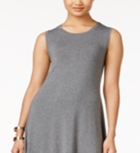 Style & Co Women's Sleeveless Swing Dress Gray Size Petite Medium