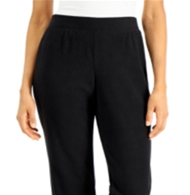 Karen Scott Women's Pull on Microfleece Pants Black Size Medium
