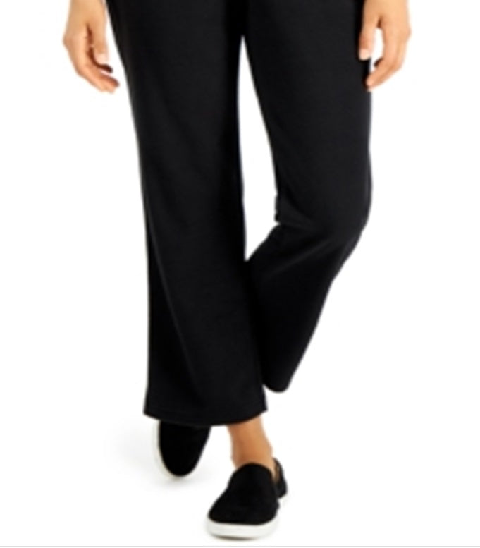 Karen Scott Women's Pull on Microfleece Pants Black Size Medium