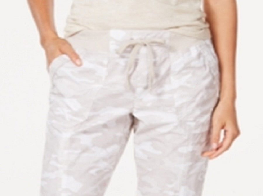 Calvin Klein Women's Performance Printed Tie Hem Capri Pants White Size XX-Large