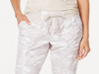 Calvin Klein Women's Performance Printed Tie Hem Capri Pants White Size XX-Large