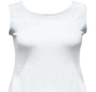 JM Collection Women's Textured Button Tank Top White Size Large