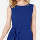 Charter Club Women's Tie Waist MIDI Dress Blue Size Large