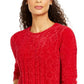 Karen Scott Women's Chenille Cable Knit Sweater Wine Size Petite S/M