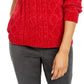 Karen Scott Women's Chenille Cable Knit Sweater Wine Size Petite S/M