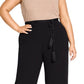 City Chic Women's Trendy Belted Palazzo Pants Black Size 18W