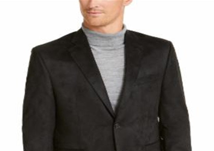 Ralph Lauren Men's Classic Fit Faux Suede Sport Coat Black Size 41