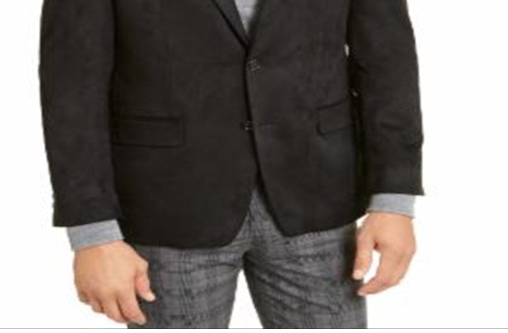 Ralph Lauren Men's Classic Fit Faux Suede Sport Coat Black Size 41