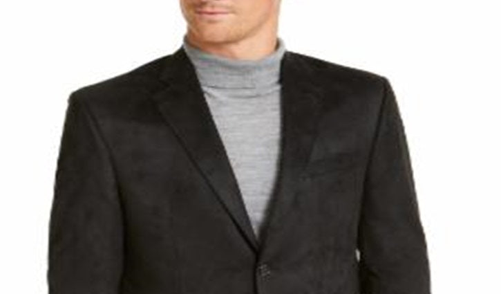 Ralph Lauren Men's Classic Fit Faux Suede Sport Coat Black Size 44