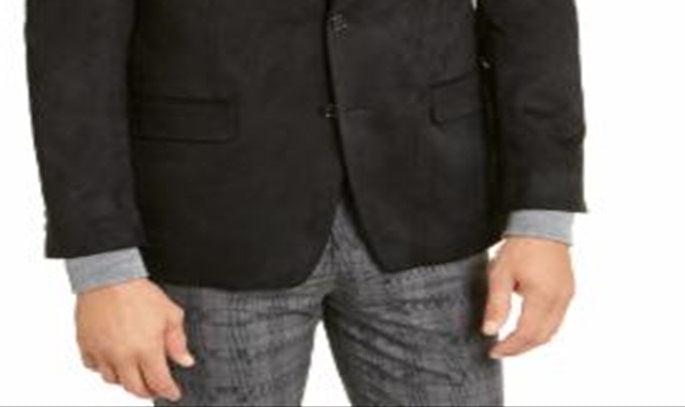 Ralph Lauren Men's Classic Fit Faux Suede Sport Coat Black Size 44