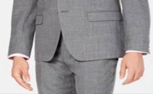 Ralph Lauren Men's Classic Regular Fit UltraFlex Stretch Sharkskin Suit Jacket Gray Size 44