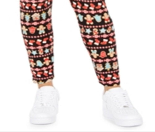 Planet Gold Women's Trendy Plus Printed Leggings Black Size 1X