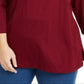 Karen Scott Women's Embellished Cut Out Pullover Top Red Size 0X